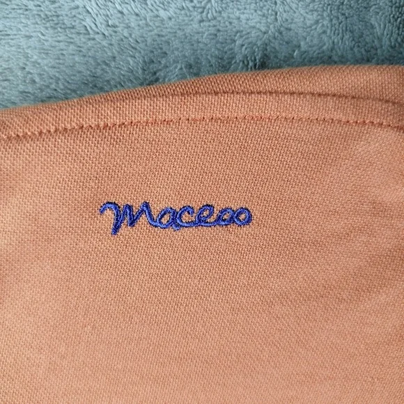 Maceoo Mozart Solid Coral Pique Polo Shirt Mens Size Large Short Sleeve - Picture 9 of 14